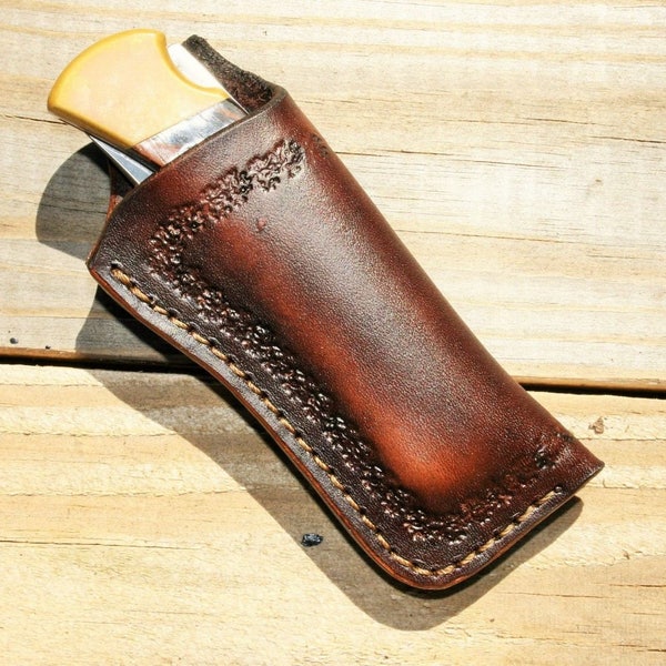 Leather Knife Sheath for Buck 110 or similar Folding Knife