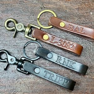 Personalized Leather Keychain / Monogrammed Leather Keychain / Custom Leather Keychain / Leather Keychain / Leather Keychain for Men