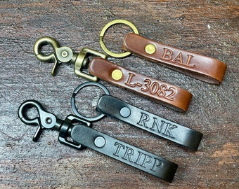 Personalized Leather Keychain / Monogrammed Leather Keychain / Custom Leather Keychain / Leather Keychain / Leather Keychain for Men