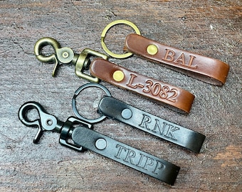 Personalized Leather Keychain / Monogrammed Leather Keychain / Custom Leather Keychain / Leather Keychain / Leather Keychain for Men