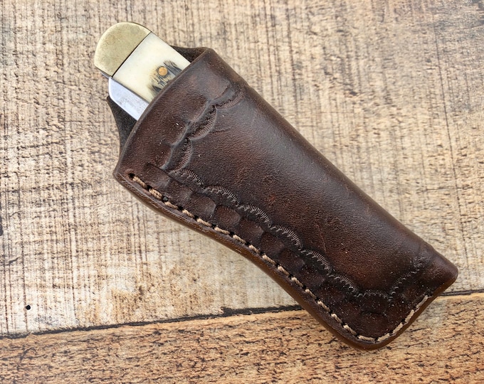 Custom Leather Pancake Knife Sheath/ Knife Sheath/ Case Etsy
