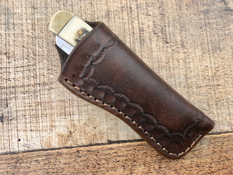 Leather Knife Sheath for 4 Trapper 1b Etsy