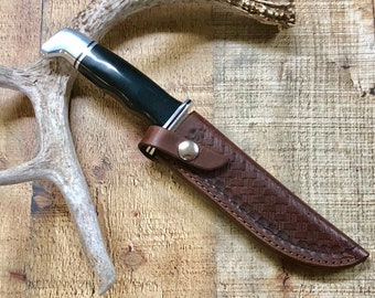 Leather Knife Sheath for Buck 119 E