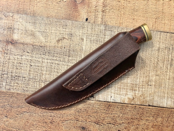Fourreau En Cuir Fait Main Pour Couteau Buck Vanguard - Boucle De Ceinture, Marron, Neuf