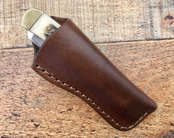 Leather Knife Sheath for 4" Trapper 1a