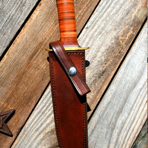 Leather Knife Sheath for 7 Fixed Blade Knife image 1