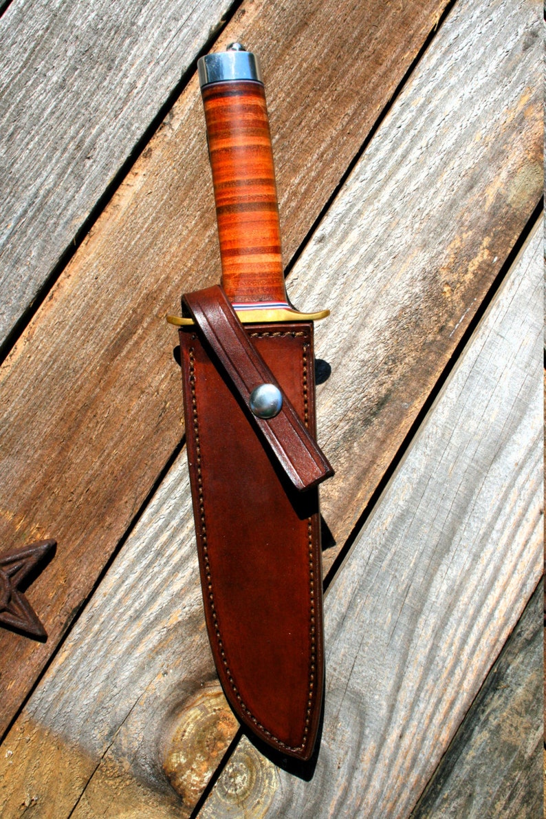 Leather Knife Sheath for 7 Fixed Blade Knife image 1