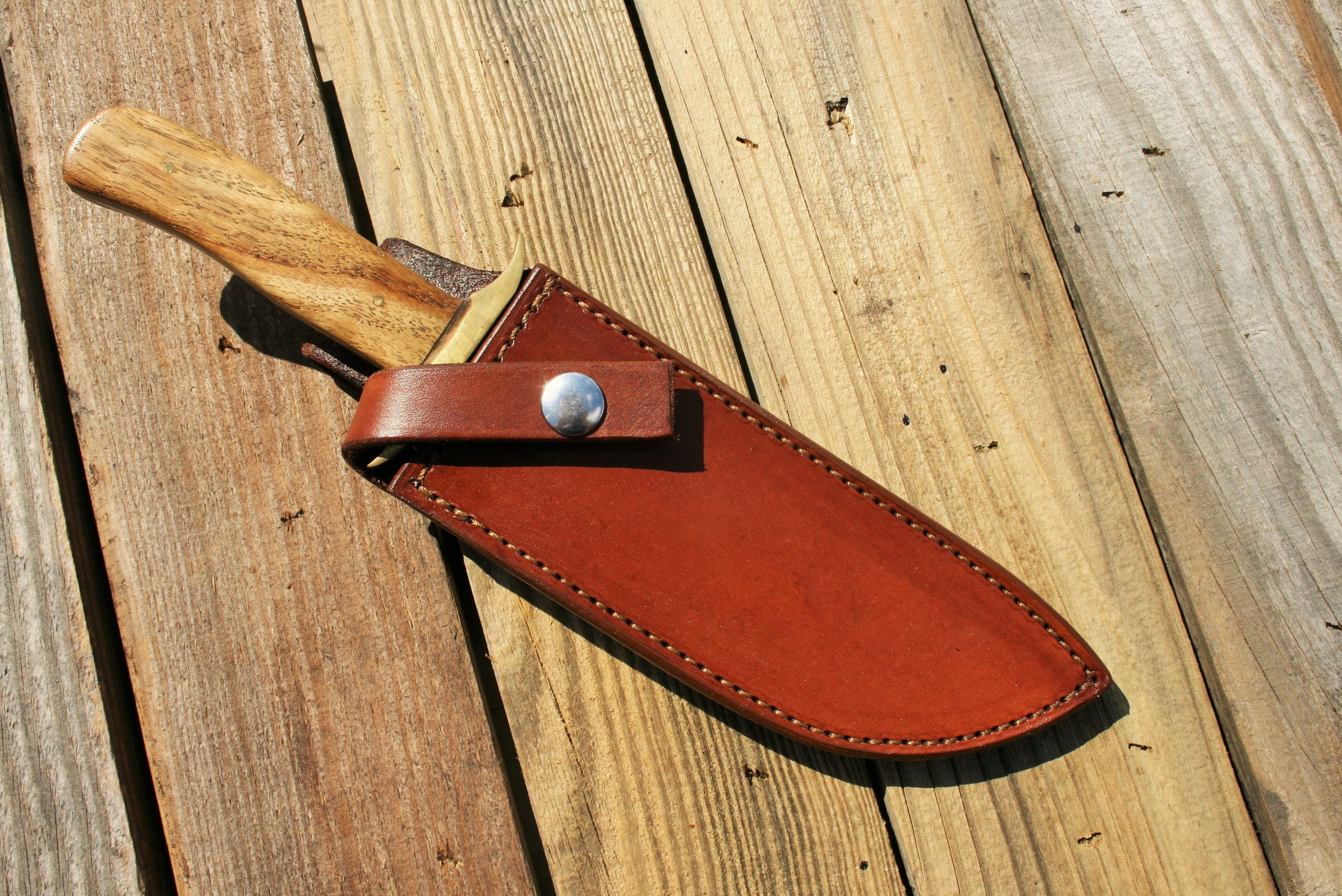16.5 Long Custom Handmade Leather Sheath for 10—10.5 Blade boeie Knife