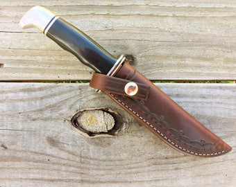 Leather Knife Sheath for Buck 119 or Similar Knife. B