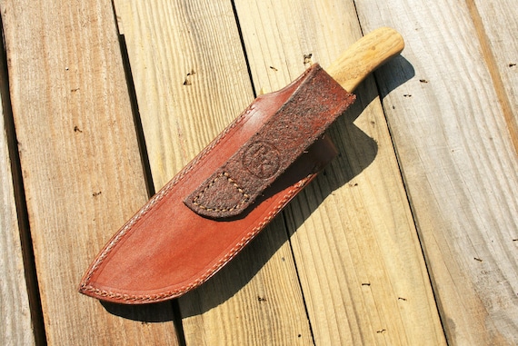 Lanyard In Pelle Fatto A Mano Per Coltello Bowie – Fodero E Guarnizione Artigianale USA - Foto 3
