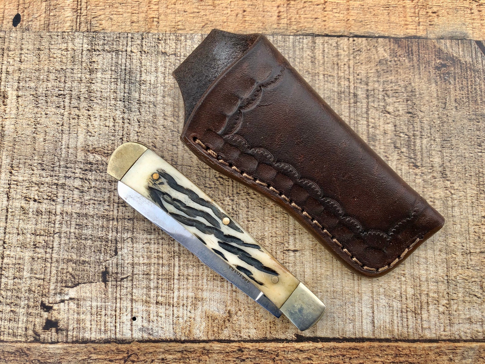 Leather Knife Sheath for 4 Trapper 1b - Etsy