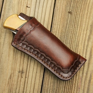 Leather Knife Sheath for Buck 110 or similar Folding Knife B