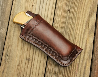 Leather Knife Sheath for Buck 110 or similar Folding Knife B