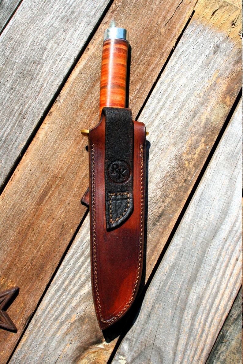 Leather Knife Sheath for 7 Fixed Blade Knife image 2