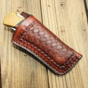 Leather Knife Sheath for Buck 110 or similar Folding Knife C image 1