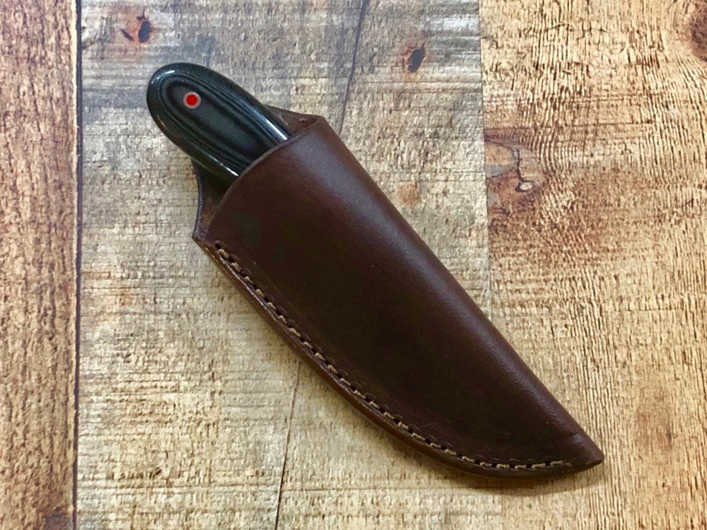 9 long custom handmade leather sheath for 5—5.5 cutting blade knife