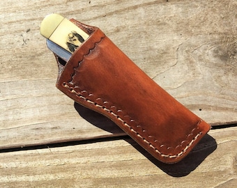 Leather Knife Sheath for 4" Trapper 1f