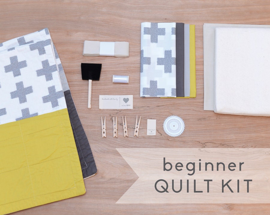 Beginner Baby Quilt Kit Modern Quilt Kit Personalized Etsy