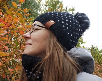 Wool Alpaca Hat and Cowl Set - Beanie and Cowl Set - Hand Knitted Winter Hat