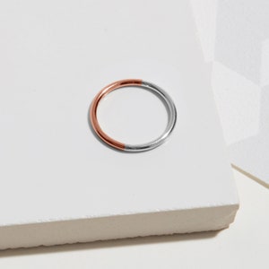 9ct Rose Gold And Silver Round Ring