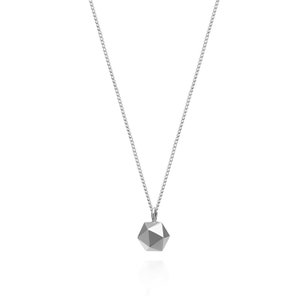 Mini Icosahedron Necklace - Recycled Silver | Geometric Platonic Pendant | Crown Chakra Jewellery