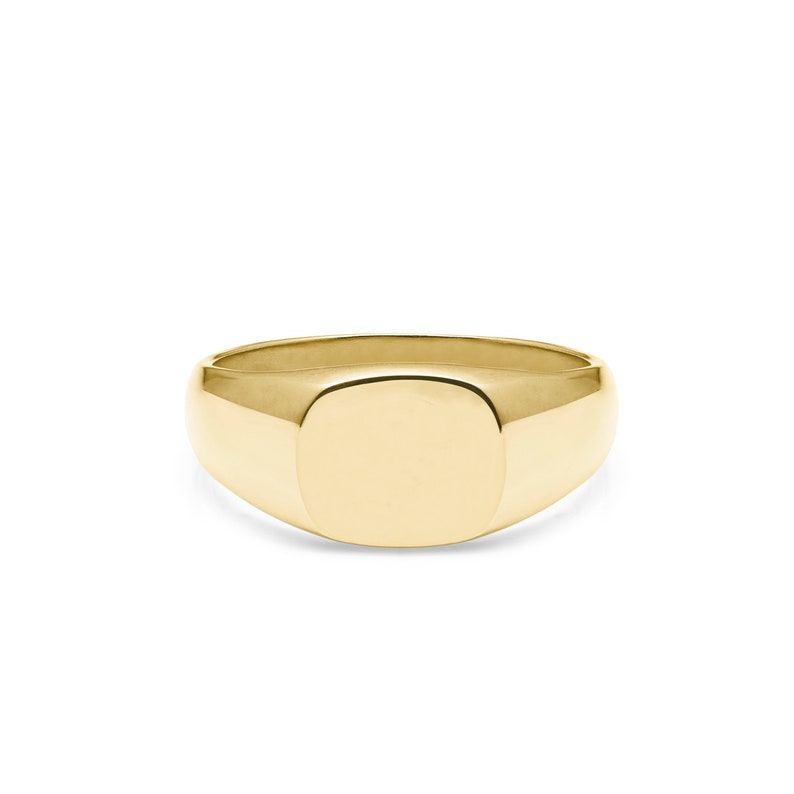 H Personalise Real 375 9ct Gold Engravable Childrens Round Signet Ring Size A