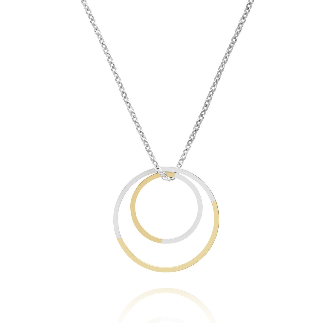 Double Circle Necklace Gold