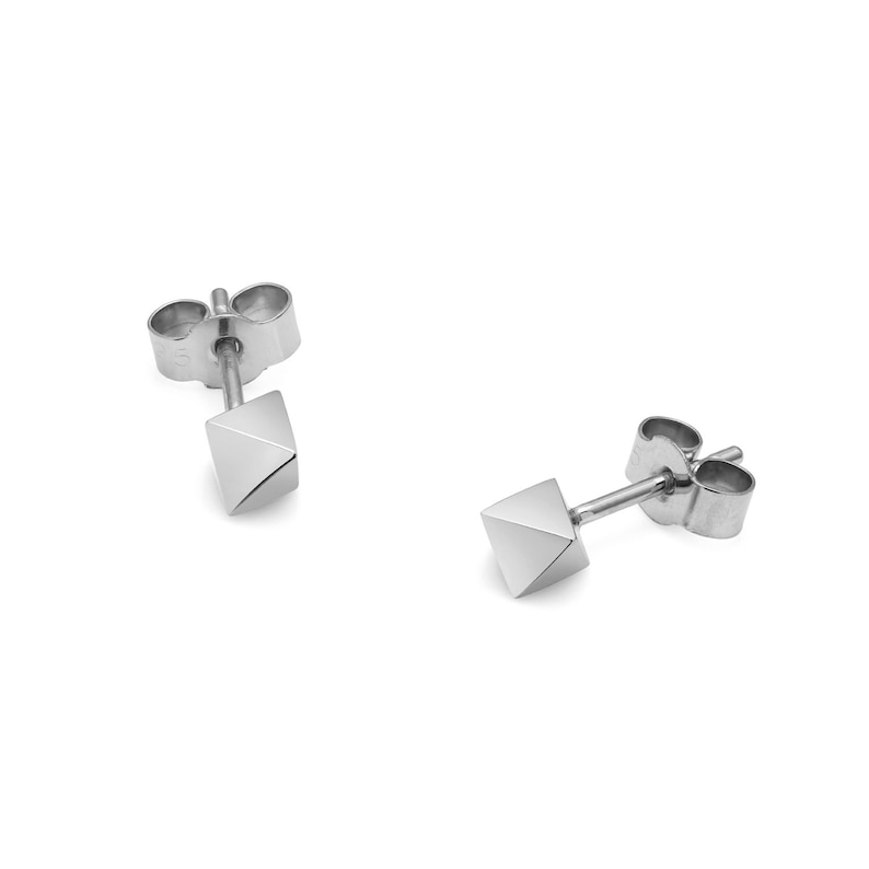 Sterling Silver Octahedon Stud Earrings Gold Mathematics Earrings Platonic Shape Jewelry Geometric Minimalist Geometry Studs image 2