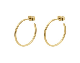 Sterling Silver Small Hoop Earrings - 2cm Stud Hoops | Minimalist Gold & Silver Hoops