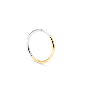 9ct Yellow Gold And Silver Round Ring 1.5mm