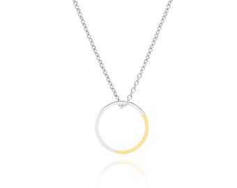 Golden Ratio Circle Necklace - Recycled 9K Yellow Gold & Silver | Mathematical Beautiful Eternity Pendant