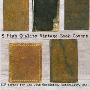 Grunge Book Covers - Set 1 | Digital, planner, bujo, GoodNotes, Notability, PDF, distressed, antique, digiplan, junk journal, ephemera