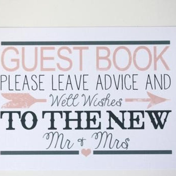 Instant Download Guestbook Sign; Wedding Guestbook Sign; Wedding Sign; Guest Book; Sign for guestbook; Wedding Decorations; Mr and Mrs
