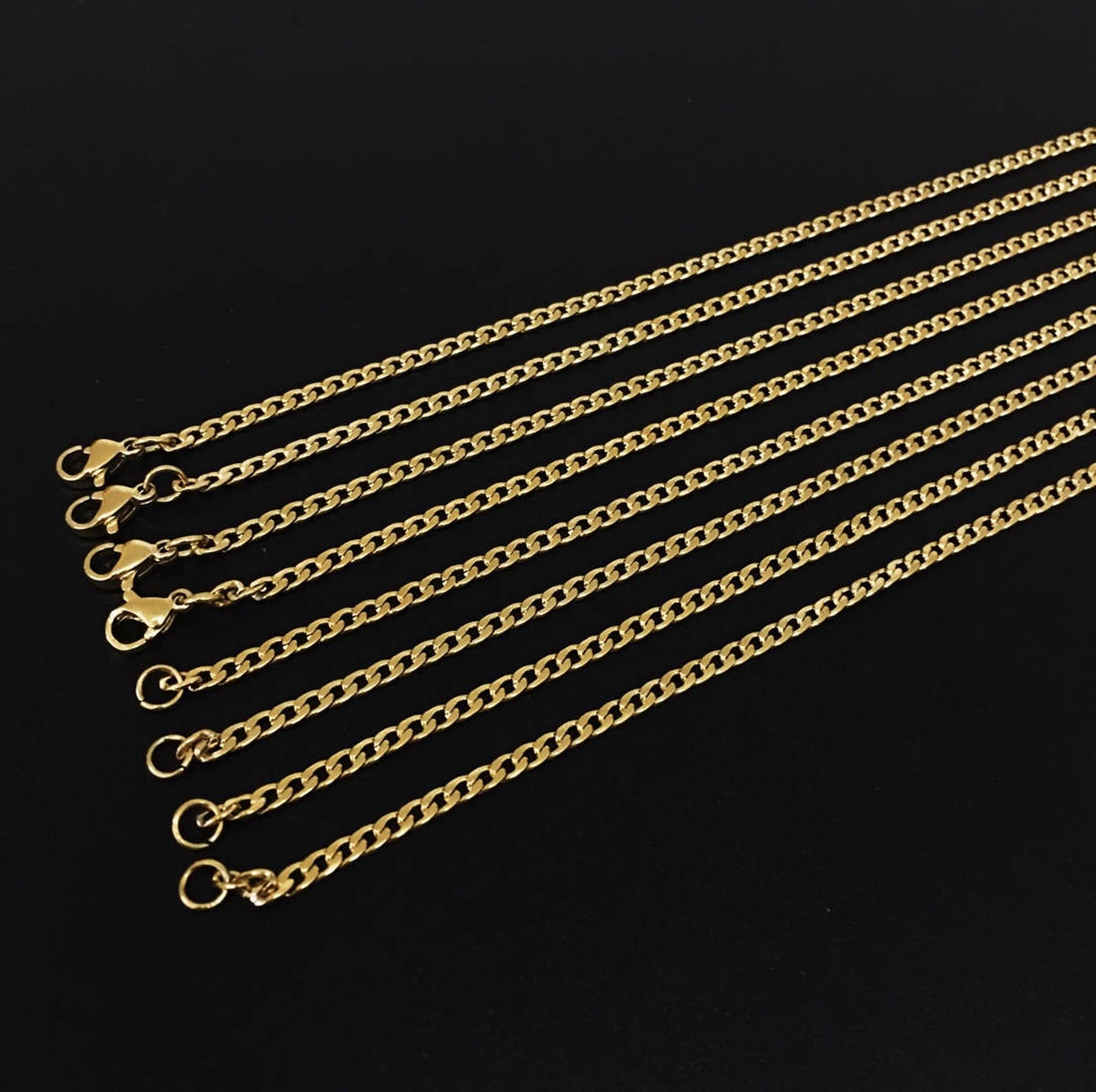 40cm 45cm Gold Plated Stainless Steel Chain 316L Stainless Etsy