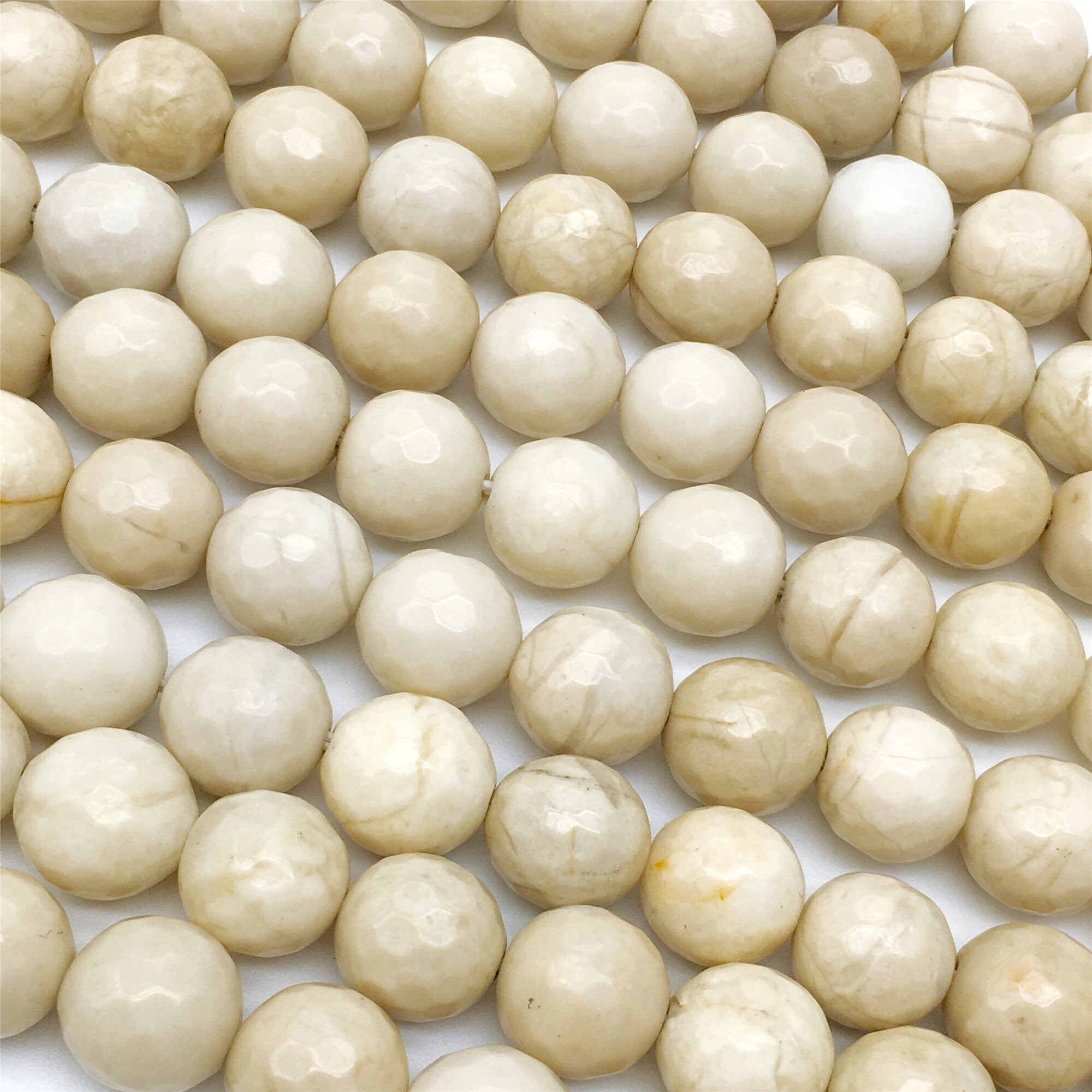 1Full Strand Fossil Jasper Faceted Round Beads 6mm 8mm 10mm Etsy