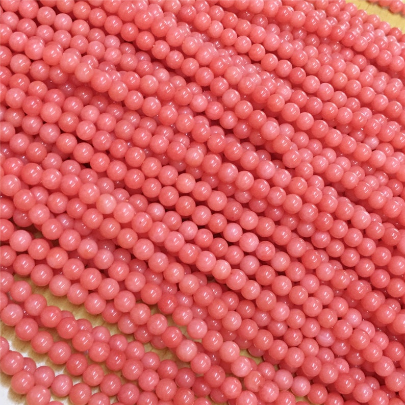 1Full Strand 4mm Pink Coral Round Beads Wholesale Coral Beads Etsy
