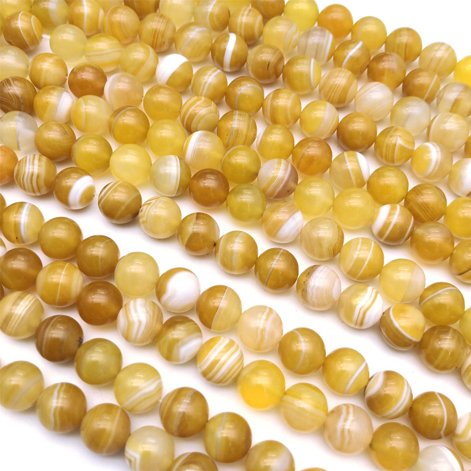 1Full Strand Yellow Agate Round Beads 8mm 10mm Wholesale Etsy