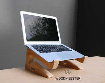 Soporte para portátil hecho a mano. Elevador de cuaderno personalizado. Hecho en Australia - Madera maciza. Ecológico. Diseño minimalista. Regalo de cumpleaños.