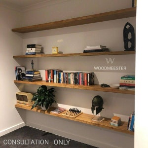 CONSULTATION. Customized Floating Shelves - Solid Timber. Australian made rustic home decor.