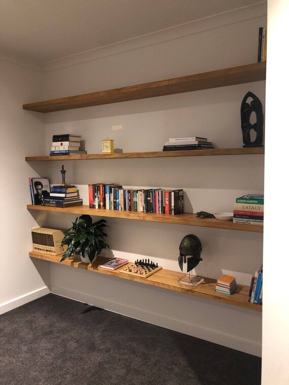 Customized Floating Shelves Solid Timber Etsy