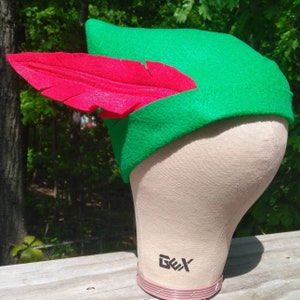 Handmade Peter Pan inspired Hats - Party favors/ photo prop/ costume (1, 5, 10, 15, or 20 hats)( Bright Green or Dark Green)