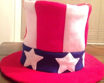 Handmade Felt Patriotic Fourth of July- Uncle Sam Hat