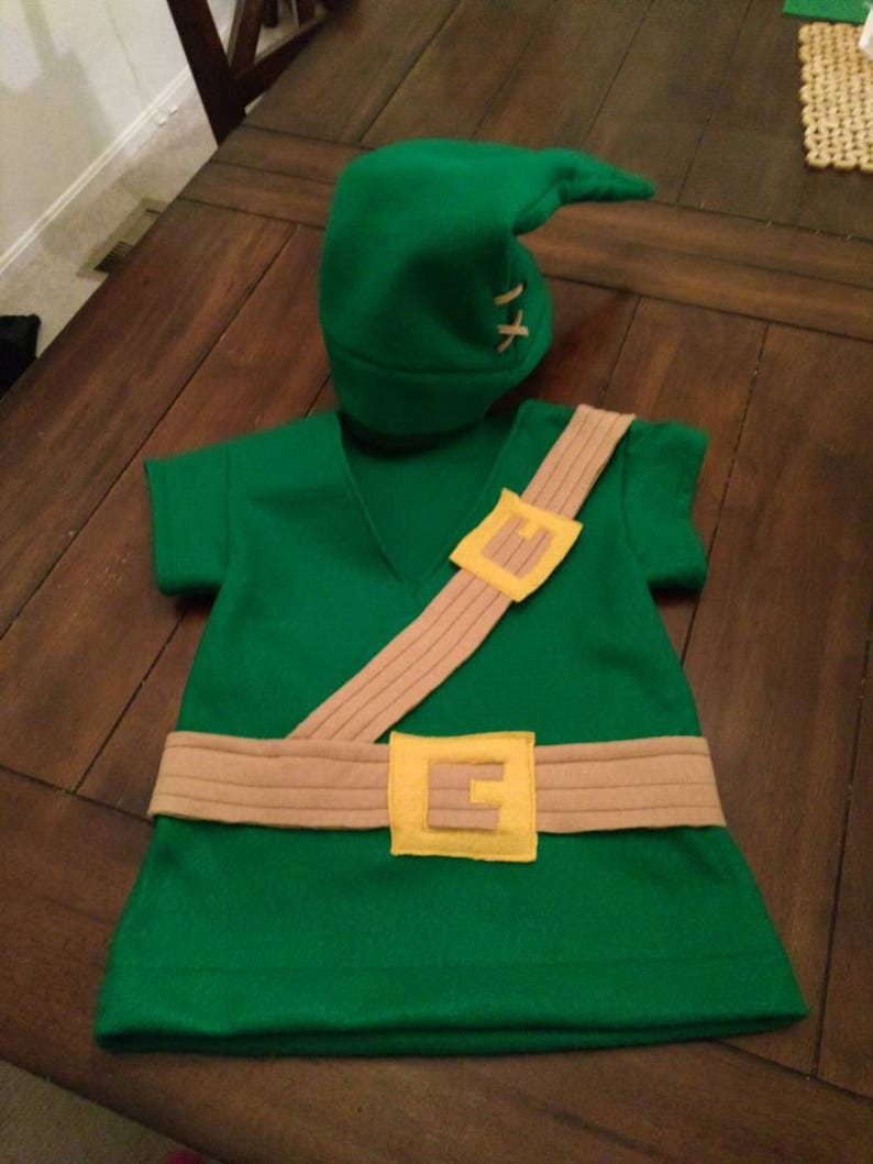 Handmade Legend of Zelda's Link Inspired Costume Shirt and Hat Halloween Costume Photo prop image 3