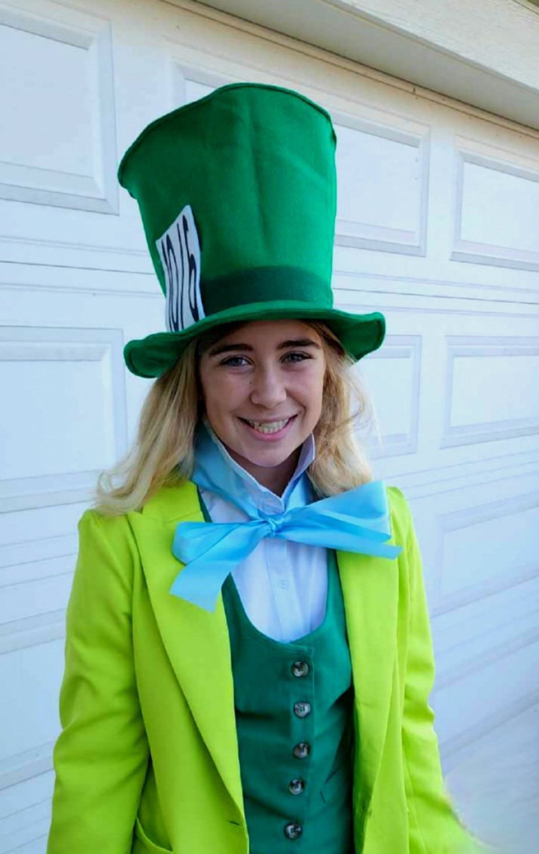 Alice in Wonderland s Mad Hatter Inspired Hat Handmade Green Top Hat Costume Photo Prop Etsy