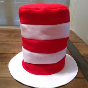 Red and White Stovepipe Hat- hats perfect party favor or photo prop (1, 5, 10 hats)