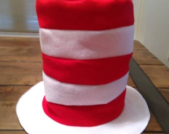 Red and White Stovepipe Hat- hats perfect party favor or photo prop (1, 5, 10 hats)