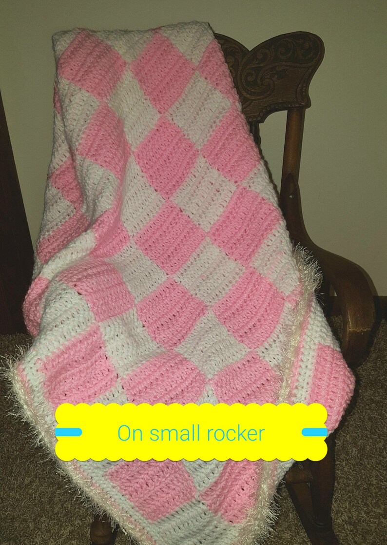 Pink and White Checkered Baby Blanket Etsy