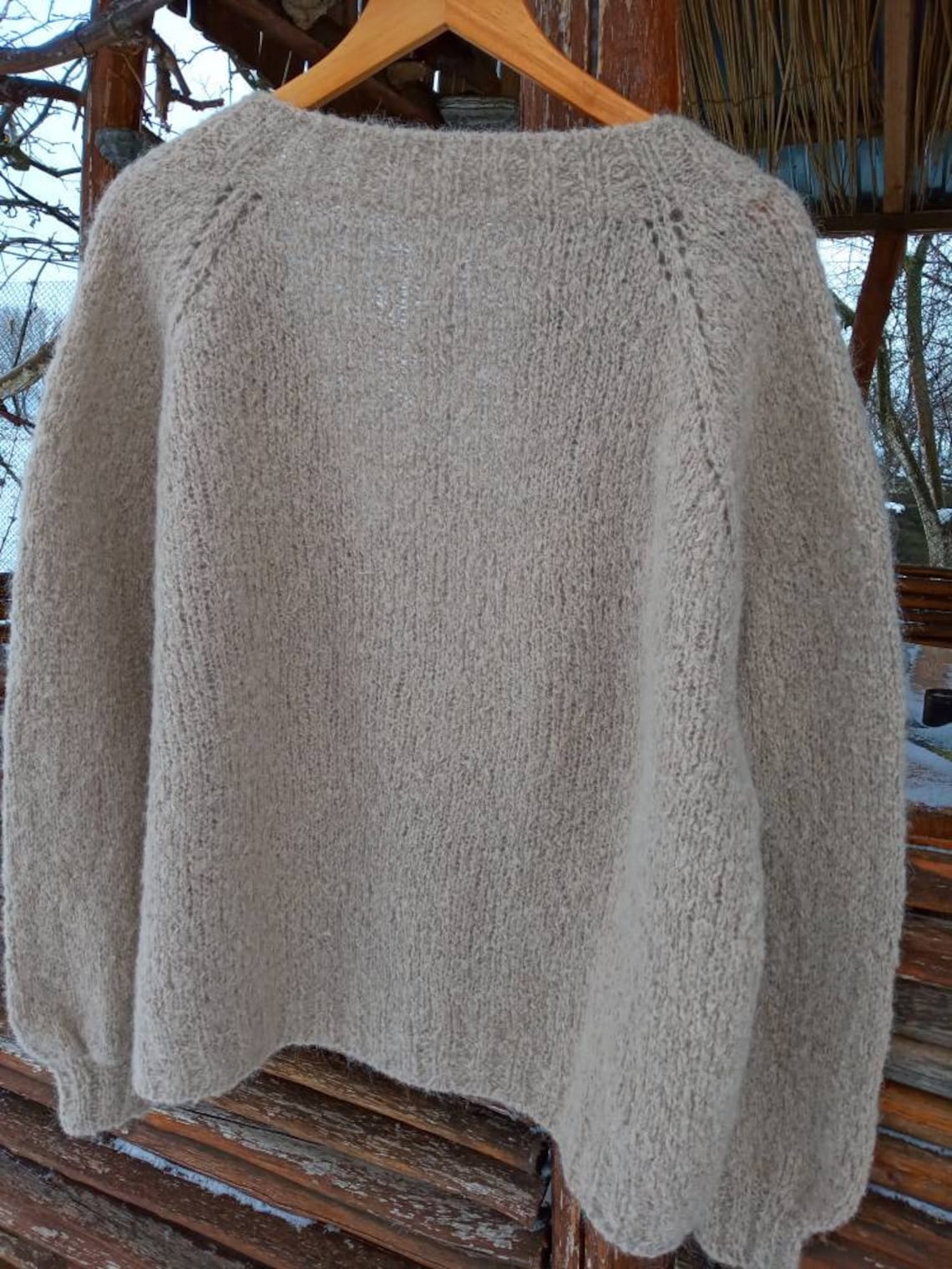 Alpaca Merino Cardigan Handknit Sweater Beige Alpaca Women Etsy