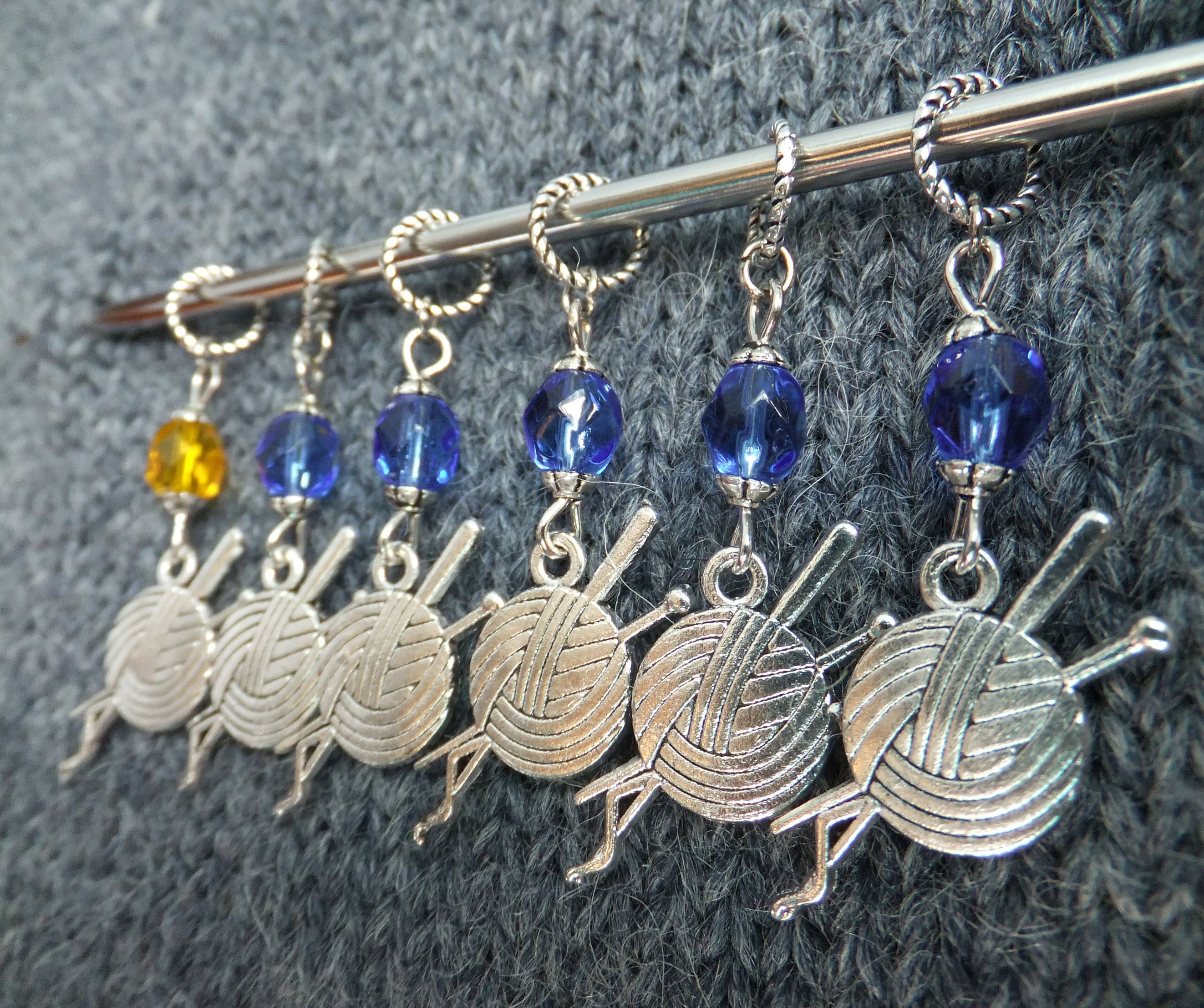 Knit stitch marker 6 pc Knitting markers Knitting accessories Etsy