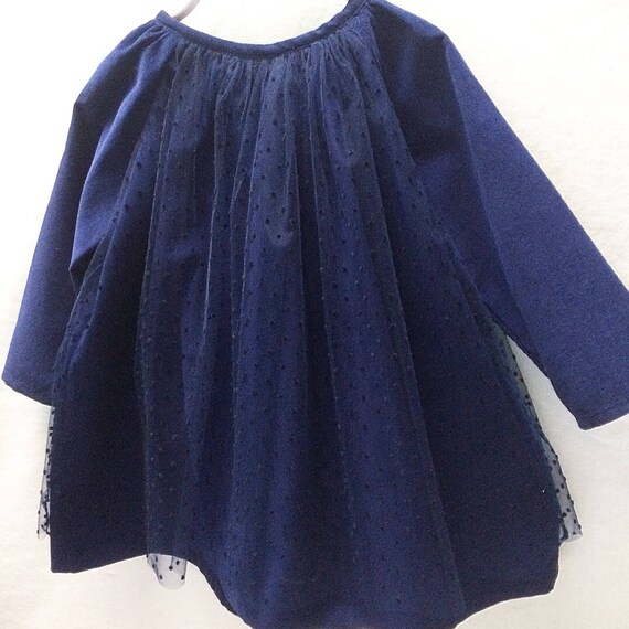 dark blue tulle dress